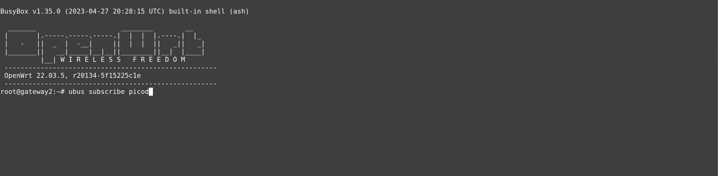 Subscribing to picod events on CM4-WRT-A router